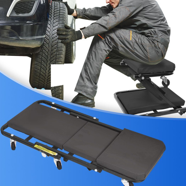 Folding Creeper Mechanic Stool Garage Repair Trolley Laying Workshop Image 7
