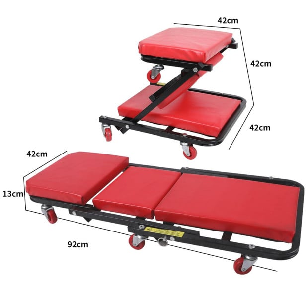 Folding Creeper Mechanic Stool Garage Repair Laying Workshop Trolley Image 2