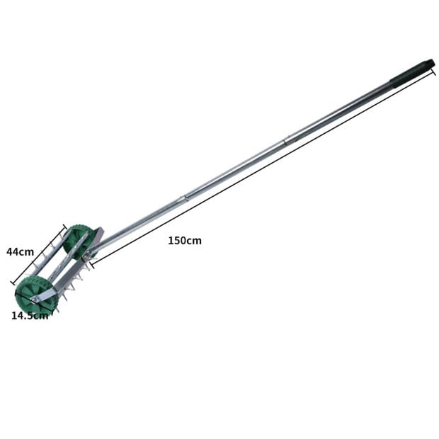 Lawn Aerator Roller Scarifier Rolling Steel Spike Tool Garden Yard Image 3