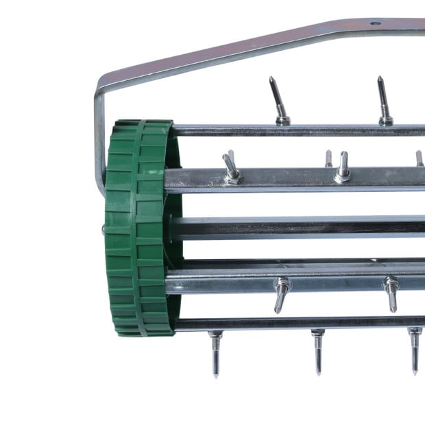Lawn Aerator Roller Scarifier Rolling Steel Spike Tool Garden Yard Image 6