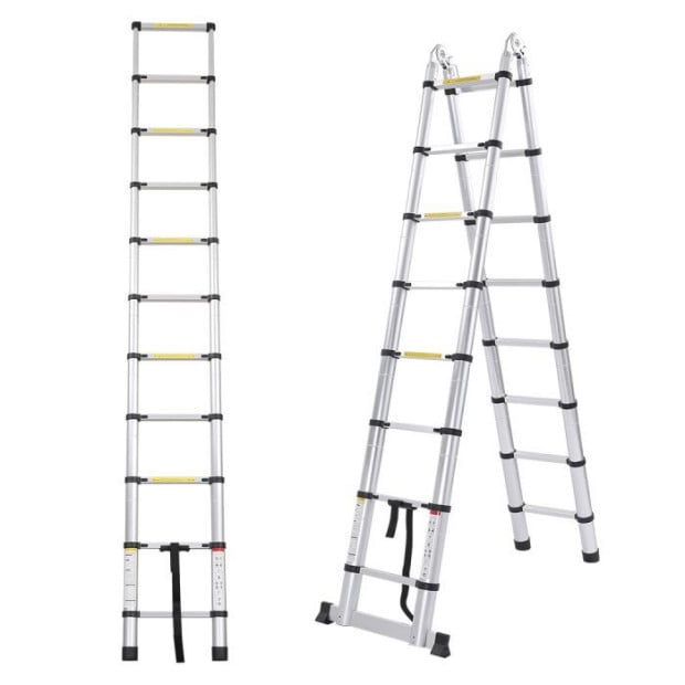2M Telescopic Aluminium Multipurpose Ladder Extension Alloy Extendable Step Image 2
