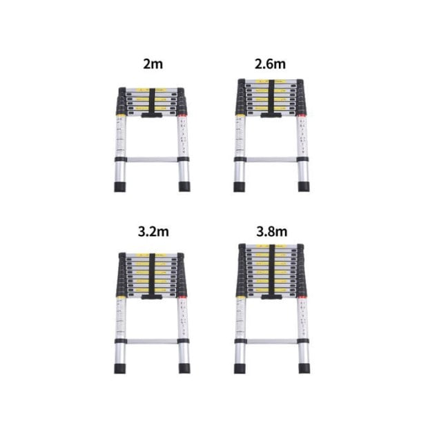 2M Telescopic Aluminium Multipurpose Ladder Extension Alloy Extendable Step Image 3