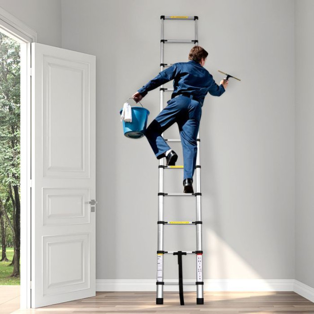 2M Telescopic Aluminium Multipurpose Ladder Extension Alloy Extendable Step Image 8