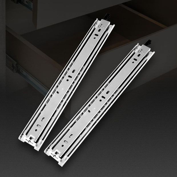 Drawer Slides Runners Locking Full Extension Ball Bearing Pair 75KG 14