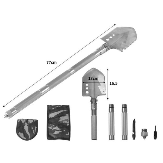 Camping Shovel Folding Outdoor Survival Tools Multifunction Hiking Military Image 3