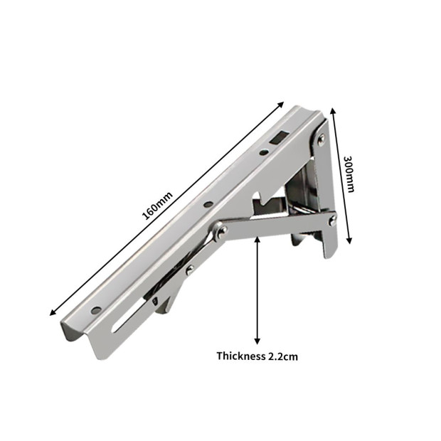 2Pcs 12 Folding Table Bracket Stainless Steel 150KG Wall Shelf Bench Image 3