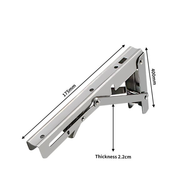 2Pcs 16 Folding Table Bracket Stainless Steel 150KG Wall Shelf Bench Image 3