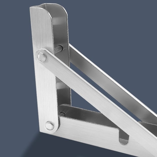 2Pcs 16 Folding Table Bracket Stainless Steel 150KG Wall Shelf Bench Image 4
