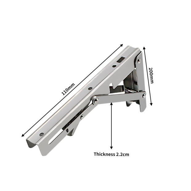 2Pcs 8 Folding Table Bracket Stainless Steel 150KG Wall Shelf Bench Image 3