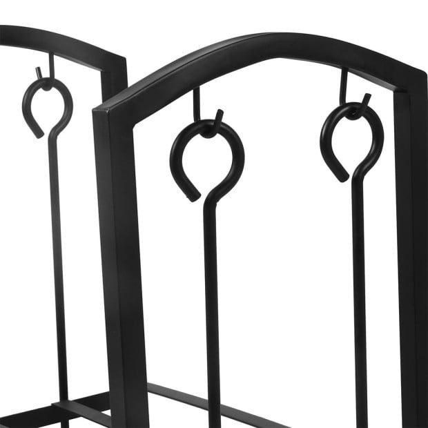Firewood Rack 4 Fireplace Tools Log Wood Steel Large Holder Storage Image 5