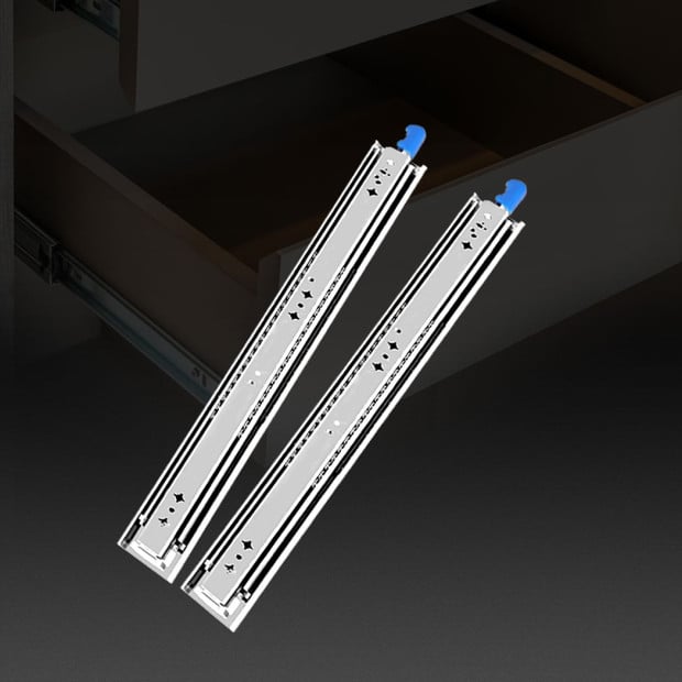 150KG Drawer Slides 711MM Full Extension Locking Ball Bearing Pair Image 7