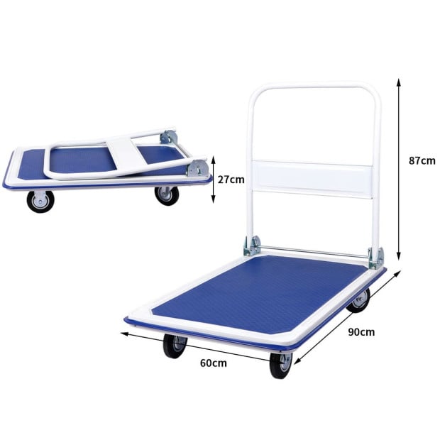 300kg Folding Platform Trolley Hand Truck Foldable Cart Heavy Duty Image 3