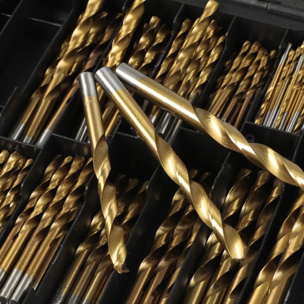 Drill Bits Set HSS Metric 1mm-10mm Titanium Coated Metal 230PCS Image 6