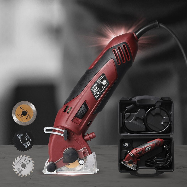 Circular Saw Electric Mini 3 Blades 400W Cutting Wood Steel PVC Tile Image 8
