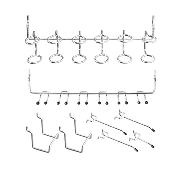 Hooks Storage Bins Hanger Locks Parts Steel Tray Organizer Bin 138PC Image 4