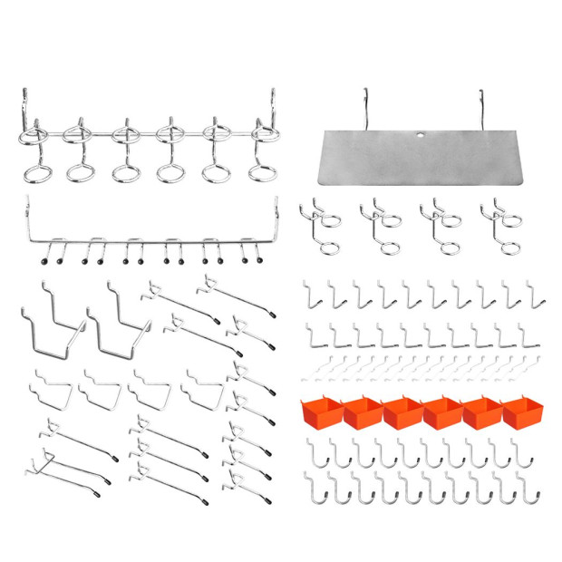 Hooks Storage Bins Hanger Locks Parts Steel Tray Organizer Bin 138PC