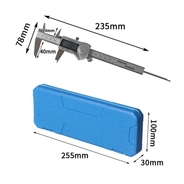Vernier Caliper Digital Stainless Steel LCD IP54 Waterproof 150MM Image 3