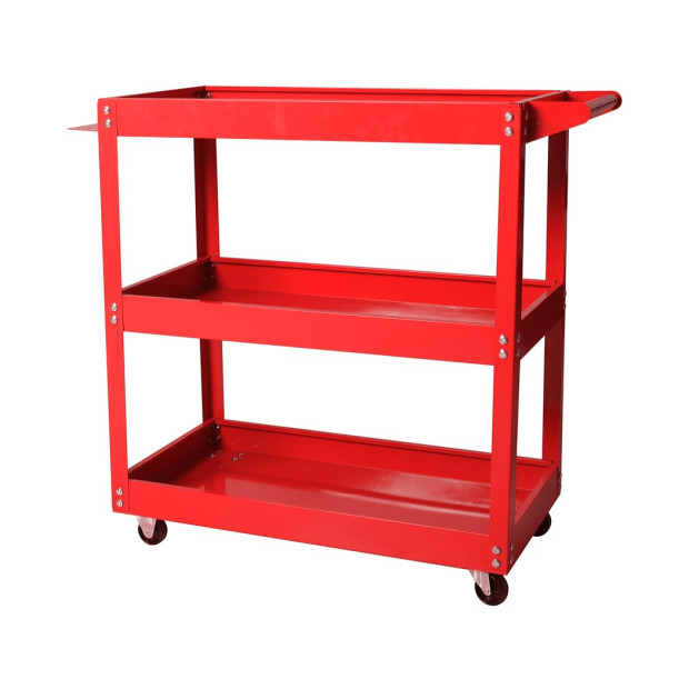 Tool Cart Trolley 3-Tier Toolbox Workshop Garage Storage Organizer Steel 150KG Image 2