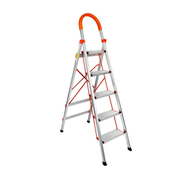 5 Step Ladder Multi-Purpose Folding Aluminium Non Slip Platform