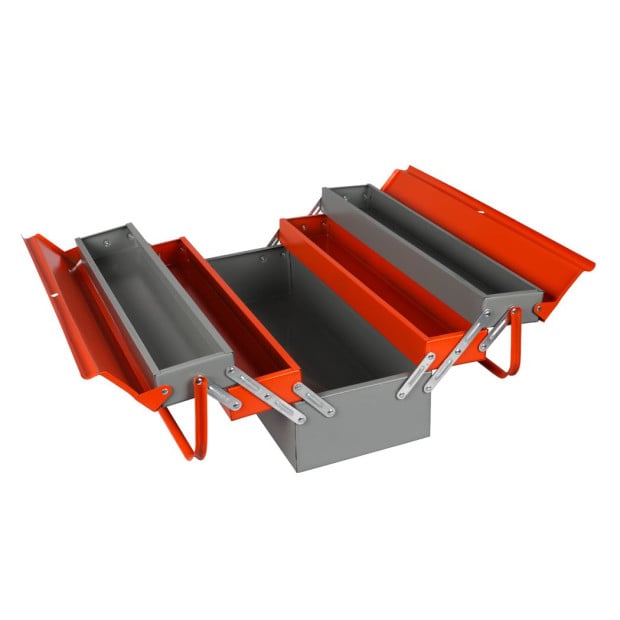 Box Tool Storage 5 Tray Folding Lockable Organizer Parts Drawer Image 2