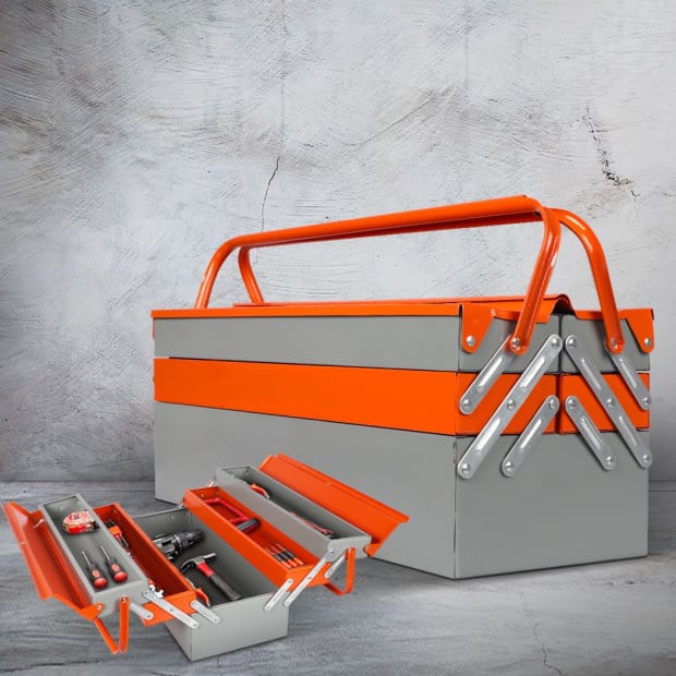 Box Tool Storage 5 Tray Folding Lockable Organizer Parts Drawer Image 8