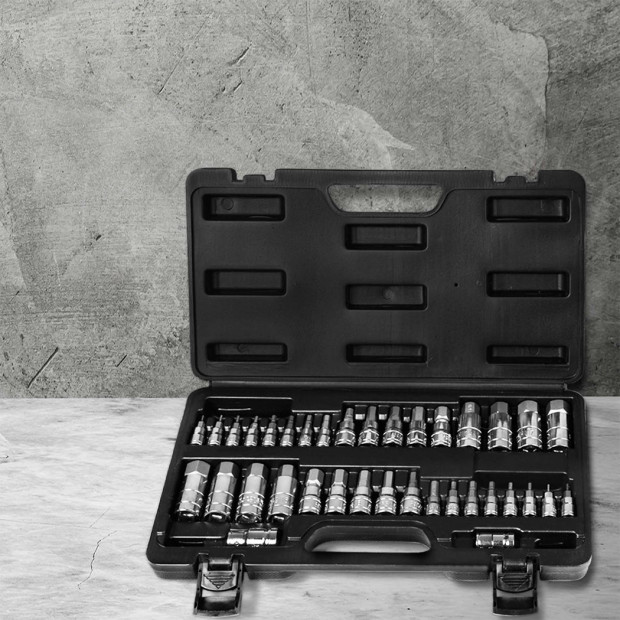 Traderight Hex Bit Socket Set SAE Allen Key Adapter 36PC Image 7