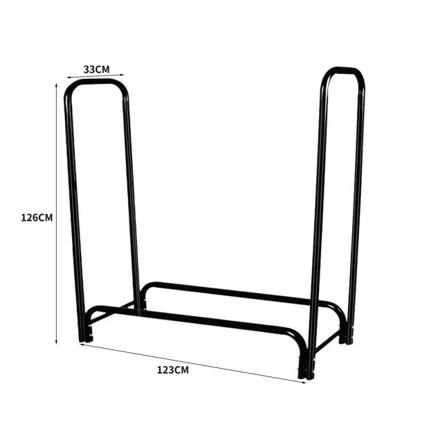 Firewood Rack Holder 4FT Fireplace Tool Log Wood Steel Large Storage Image 3
