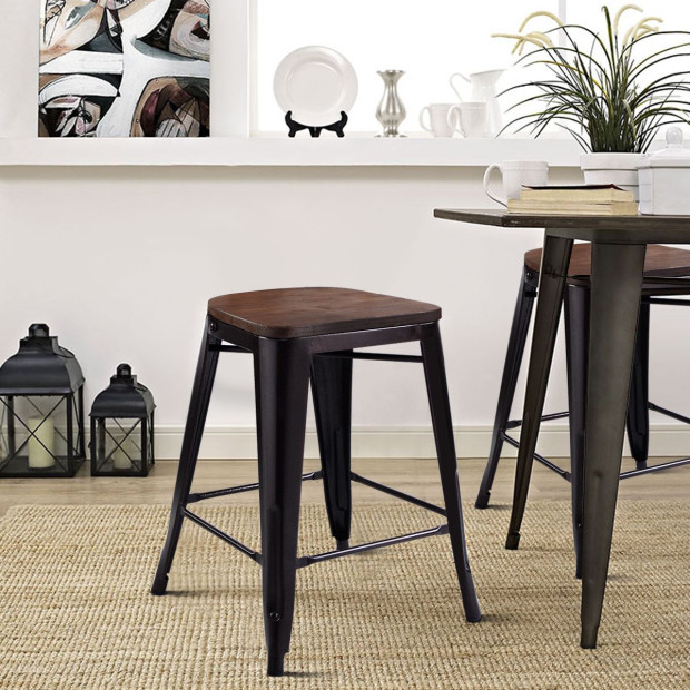 2 Bronzes Metal Chairs Set With Backrest For Bistro Image 7