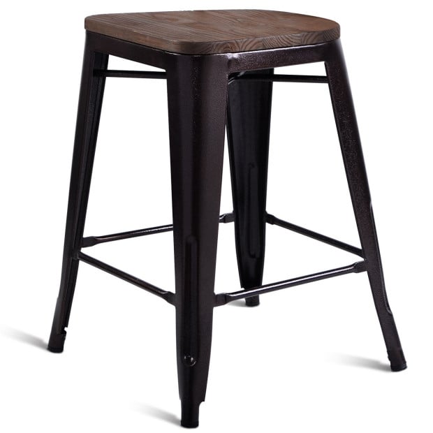 2 Bronzes Metal Chairs Set With Backrest For Bistro Image 11