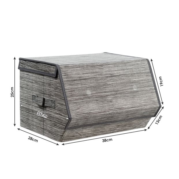 Large Stackable Bins Cubes With Lids Storage Organizers Grey Image 5