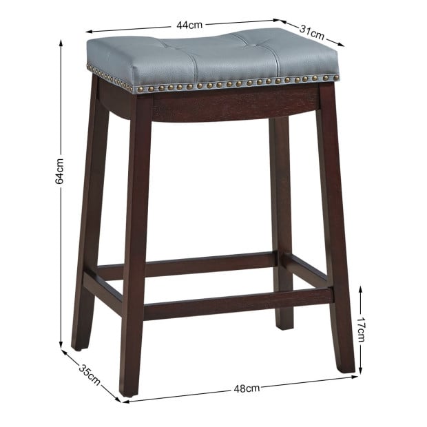 Backless Nailhead Bar Stool With Counter Height For Dining Room Coffee Image 4