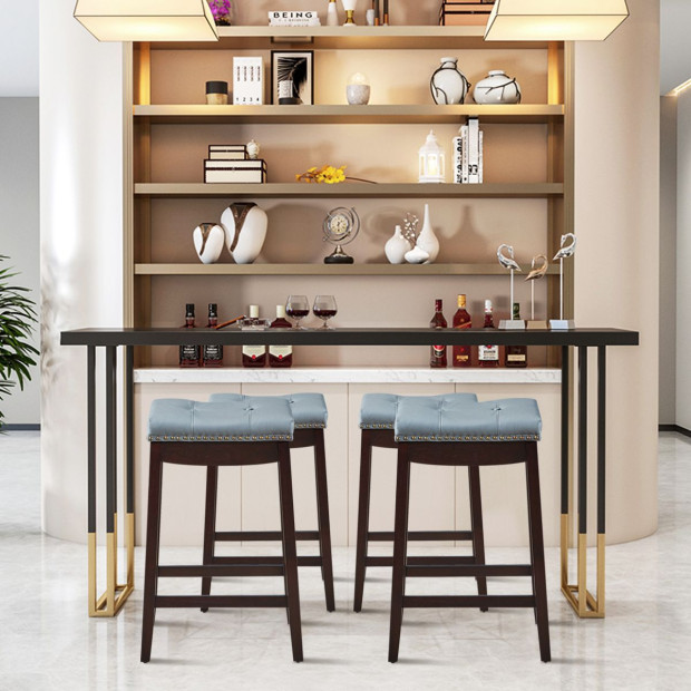 Backless Nailhead Bar Stool With Counter Height For Dining Room Coffee Image 9