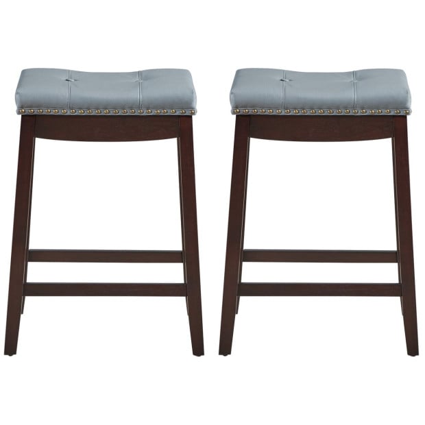 Backless Nailhead Bar Stool With Counter Height For Dining Room Coffee Image 10
