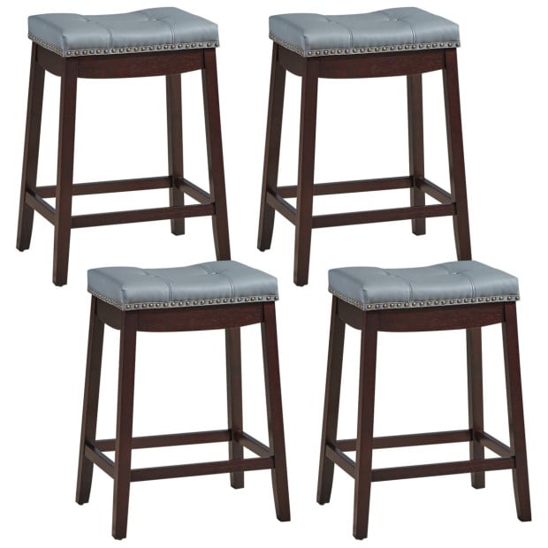 Backless Nailhead Bar Stool With Counter Height For Dining Room Coffee Image 11