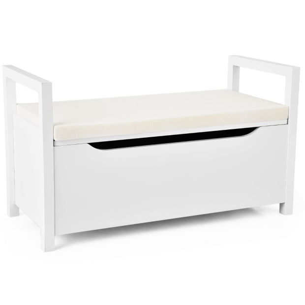 Entryway Shoe Rack Storage With Flip-up Padded Seat And Side Handle