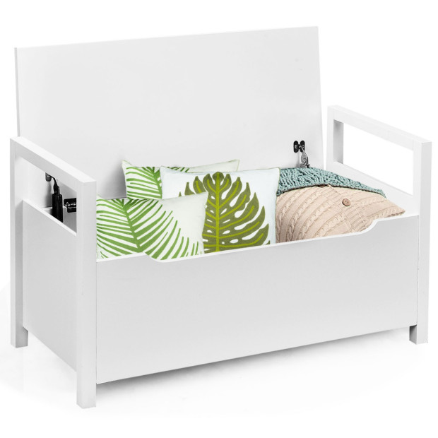 Entryway Shoe Rack Storage With Flip-up Padded Seat And Side Handle Image 3