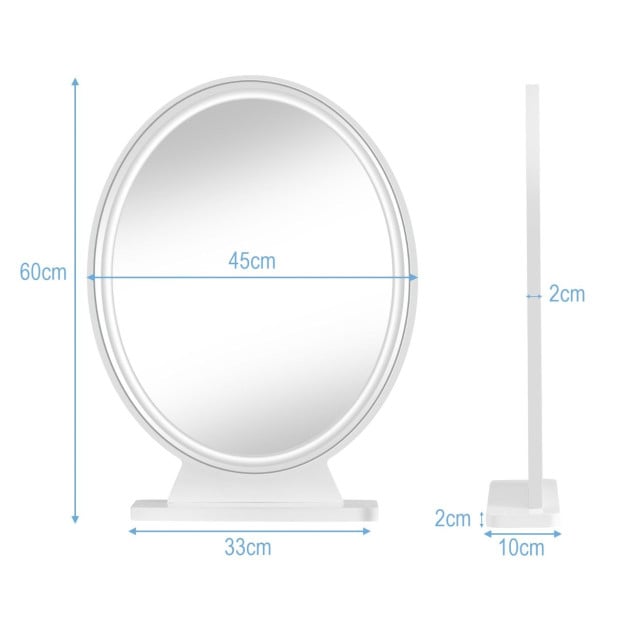 Large Lighted Makeup Mirror Remote Control & 4 Colour Modes White Image 4
