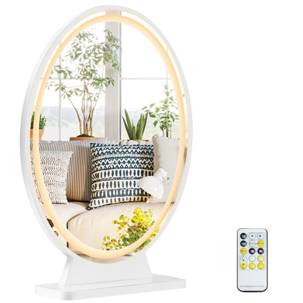 Large Lighted Makeup Mirror Remote Control & 4 Colour Modes White Image 9