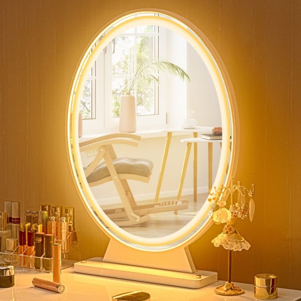 Large Lighted Makeup Mirror Remote Control & 4 Colour Modes White Image 8