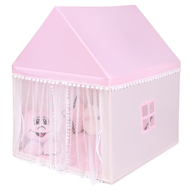 Kids Playhouse Castle With Solid Wood Frame & Cotton Mat Pink Image 8