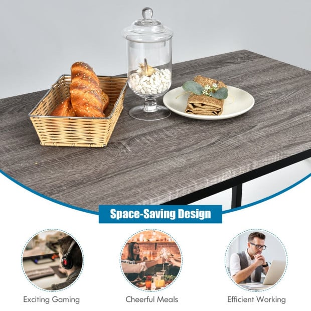 3 Pieces Modern Industrial Dining Table Set With Two Bar Stools Image 5
