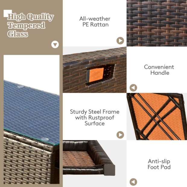 8-piece Outdoor Patio Furniture Set With Cushions & Storage Box Image 9