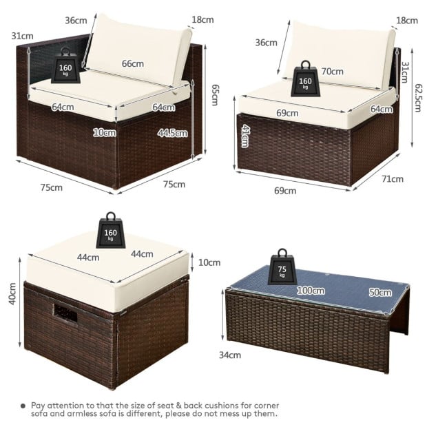 8-piece Outdoor Patio Furniture Set With Cushions & Storage Box Image 4