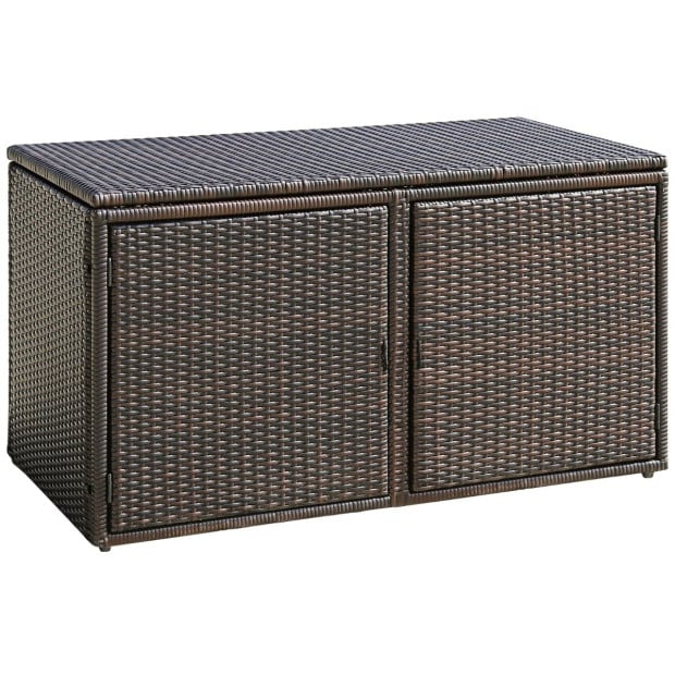 Patio Rattan Storage Container Box With Shelf 0.33m Brown Image 9