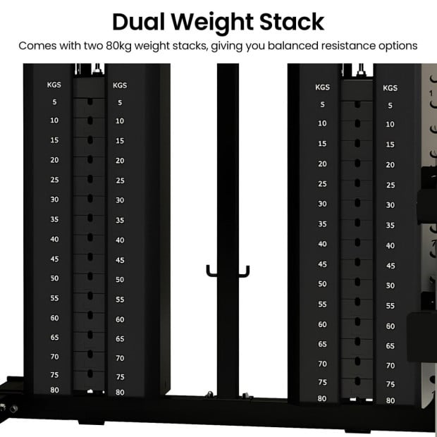 Powertrain 938B Multi-Function Gym Station Smith Machine & Dual Weight Stack Image 7