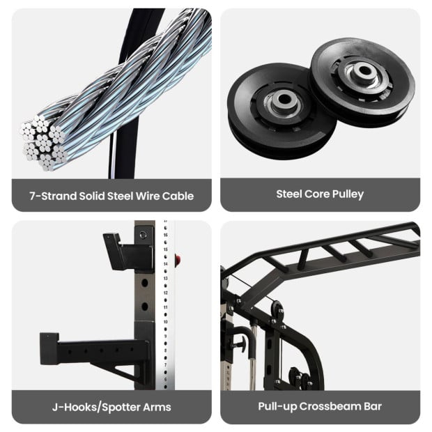 Powertrain 938B Multi-Function Gym Station Smith Machine & Dual Weight Stack Image 9