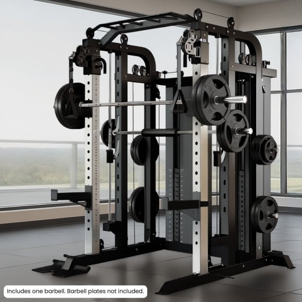 Powertrain 938B Multi-Function Gym Station Smith Machine & Dual Weight Stack Image 11