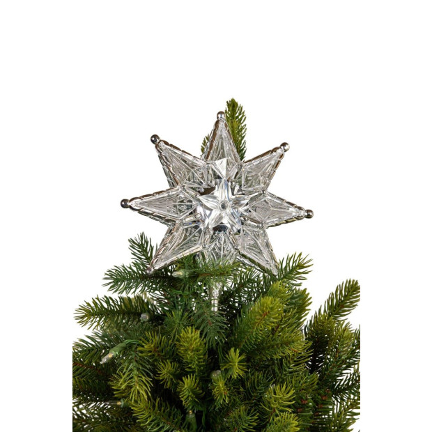 Christmas Tree Topper with Colour Lights - Clear Star Image 2