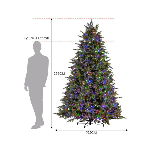Bergen Fir 7.5ft Multicolour Pre-Lit Christmas Tree Image 5