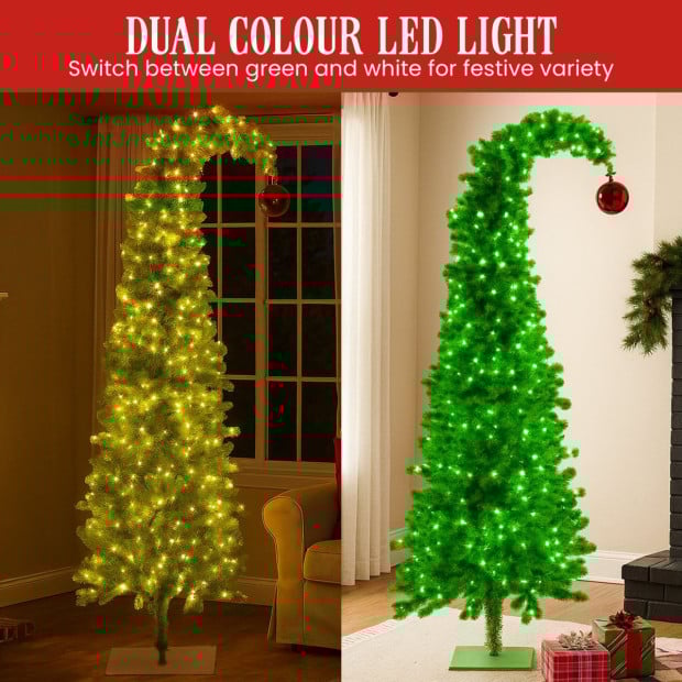 Christabelle Christmas Gremlin Tree 7.5ft with Curved Top Red Bauble Image 5